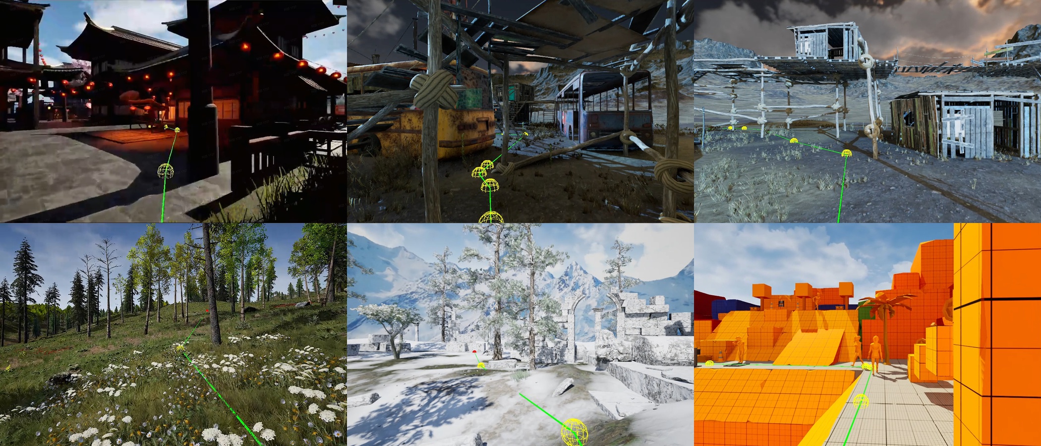 收集的虚幻引擎数据的轨迹示例