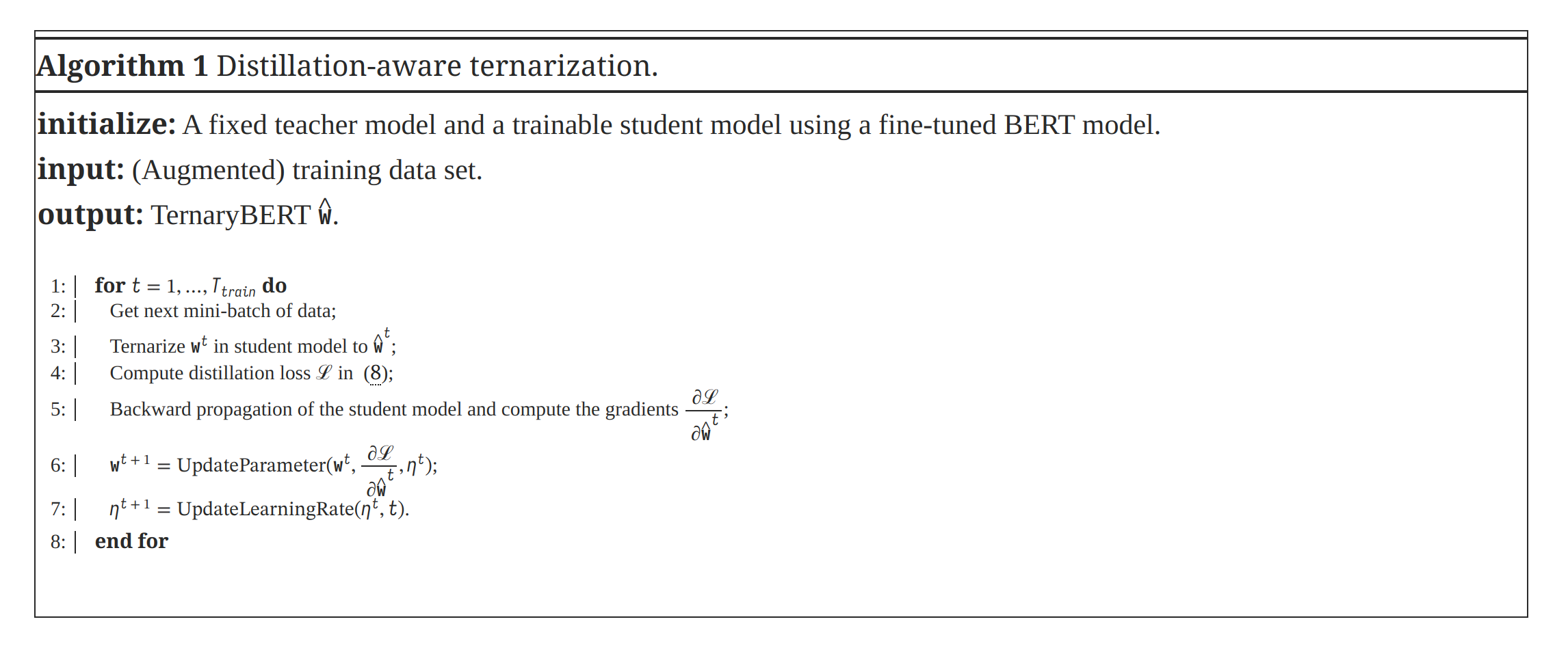 Distillation-aware Ternarization